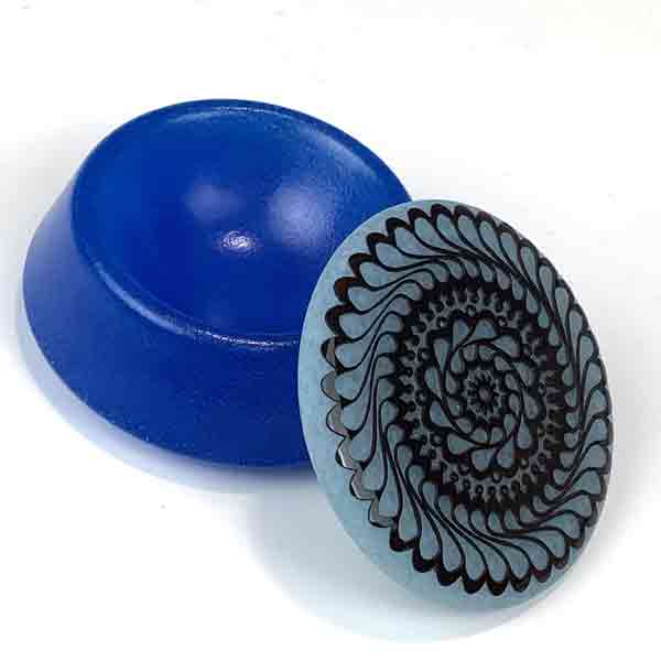 Blue Round Mandala Cast Glass Box - Image 2